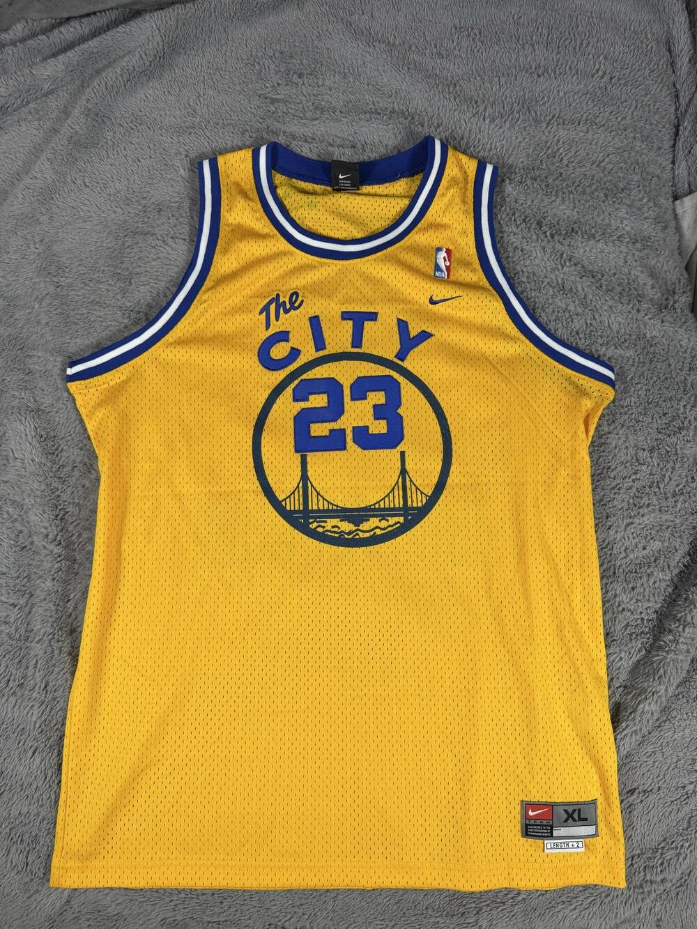 Golden State Warriors Jersey Mens XL Yellow NBA Basketball Nike Jason Richardson